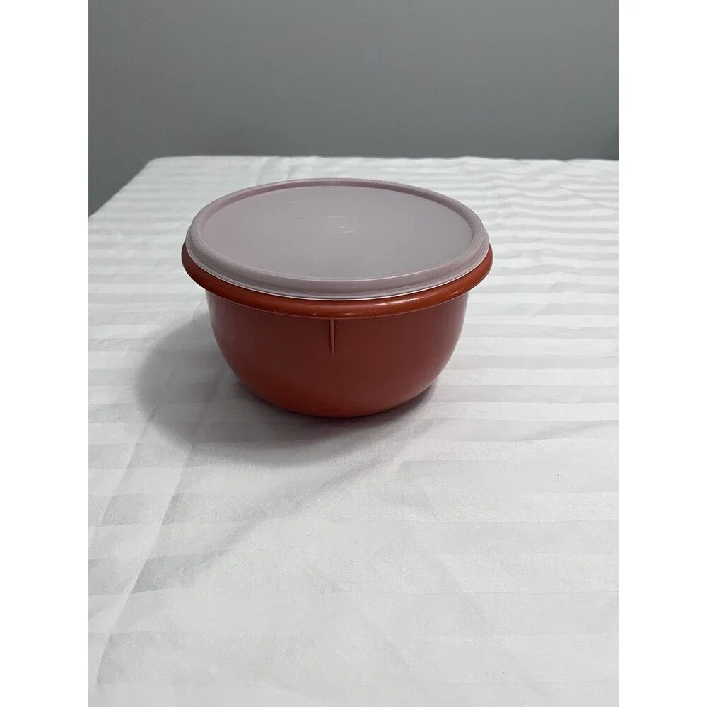 Tupperware Harvest Bowls Set 271-9 8 Cup With Lid & 270 Orange No Lid VTG